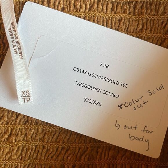 FREE PEOPLE Marigold Mix Print Smocked Top XS - Picture 7 of 9